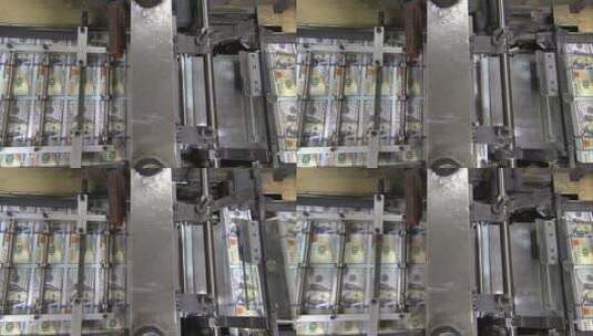 美国财政部印制新的一百美元钞票高清在线视频素材下载