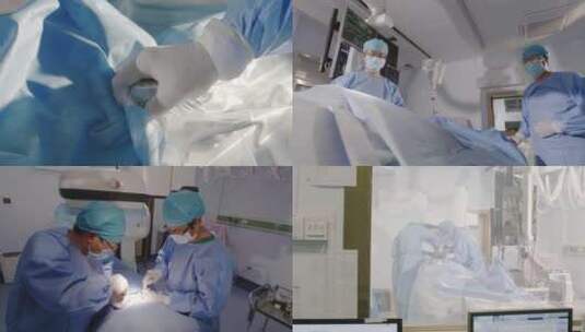 DSA介入手术心内科穿刺手术高端医疗冠脉高清在线视频素材下载