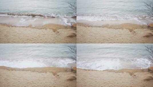 实拍大海海浪沙滩海洋高清在线视频素材下载