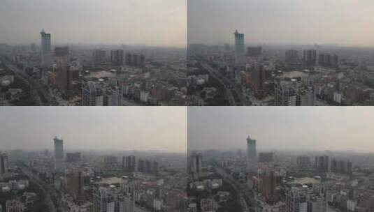 阴霾天气的城镇景观高清在线视频素材下载