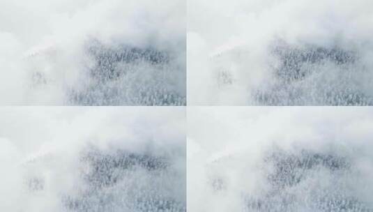 四川瓦屋山著名风景区雪景雾凇雪山航拍高清在线视频素材下载