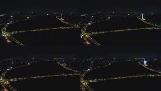 泉州夜景延时江滨城市夜晚江边高清在线视频素材下载