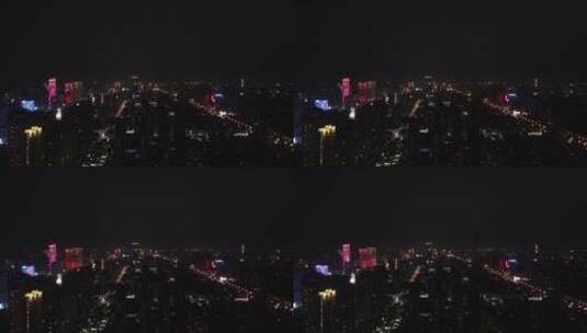 航拍正定古城夜景阳高清在线视频素材下载