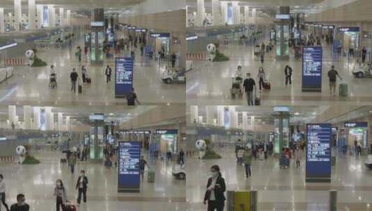 疫情期间机场空荡的大厅高清在线视频素材下载