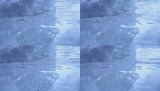 冰川水水浪冲刷冰块高清在线视频素材下载