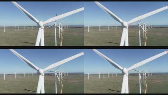 风力涡轮机的扇叶特写高清在线视频素材下载