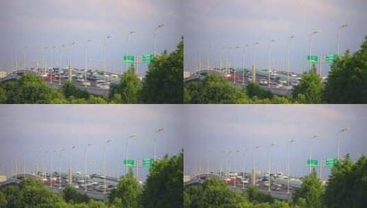 城市交通车流延时 高架桥高清在线视频素材下载