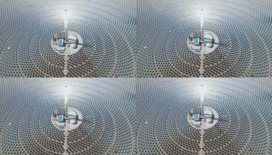 鸟瞰塔式太阳能光热发电厂航拍高清在线视频素材下载