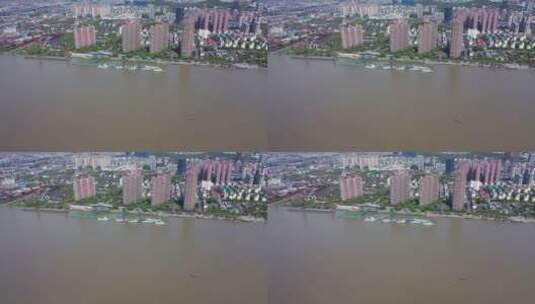 安徽芜湖滨江公园航拍高清在线视频素材下载
