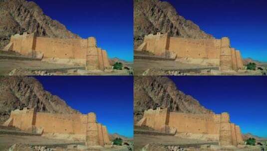 高大的修道院围墙高清在线视频素材下载