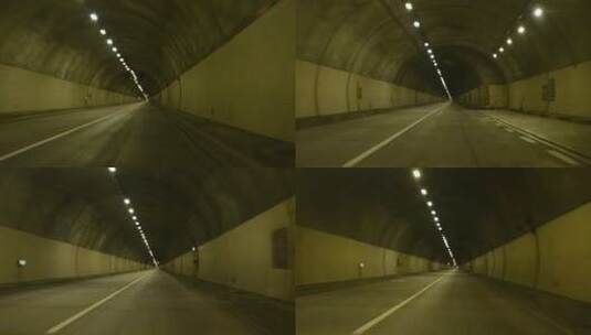 夜晚开车穿过隧道高清在线视频素材下载