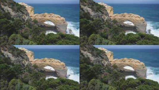 海边的岩石拱门高清在线视频素材下载