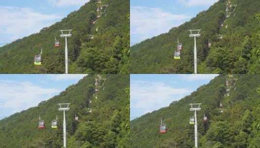 景区缆车索道观光缆车特写山上风景旅游景点高清在线视频素材下载