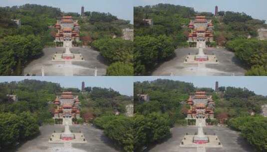 广州南沙天后宫航拍高清在线视频素材下载