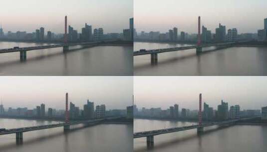 浙江杭州钱江三桥航拍高清在线视频素材下载