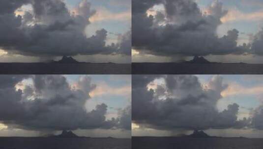 雨后的海岛天际线景观高清在线视频素材下载