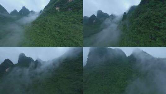 桂林雨雾中的山高清在线视频素材下载