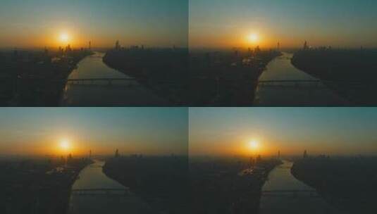 黄昏唯美夕阳城市风景高清在线视频素材下载