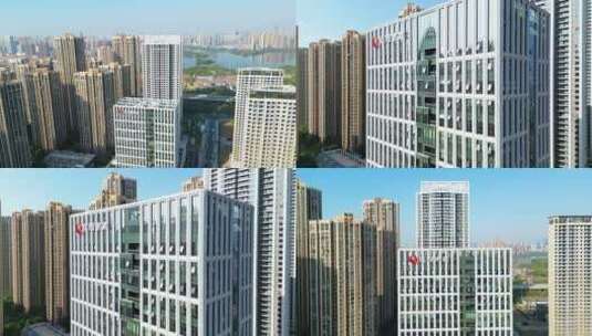 武汉汉阳市政大楼4K航拍高清在线视频素材下载