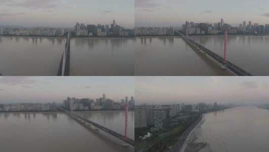 杭州钱江新城西兴大桥高清在线视频素材下载