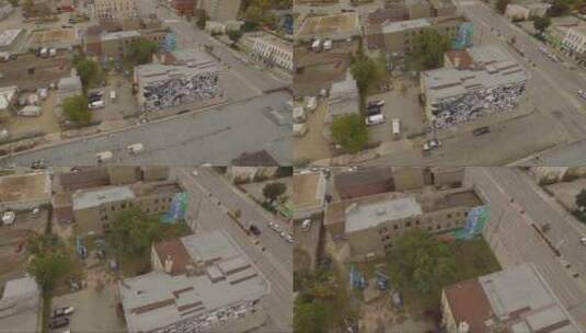 4K空中无人机壁画涂鸦城市正面绘画高清在线视频素材下载