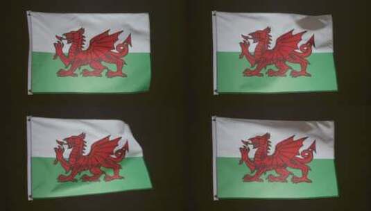 飘扬的威尔士国旗高清在线视频素材下载