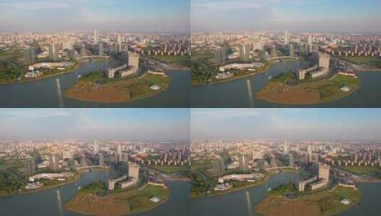 航拍苏州城市建筑景观高清在线视频素材下载