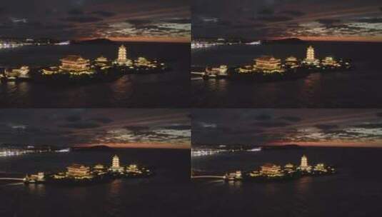 山东烟台蓬莱八仙过海葫芦岛夜景高清在线视频素材下载