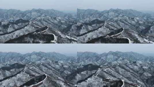 中国冬季雪后长城风光高清在线视频素材下载