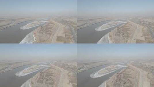 冬季黄河河岸高清在线视频素材下载