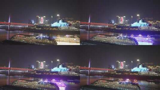 重庆邮轮夜景高清在线视频素材下载