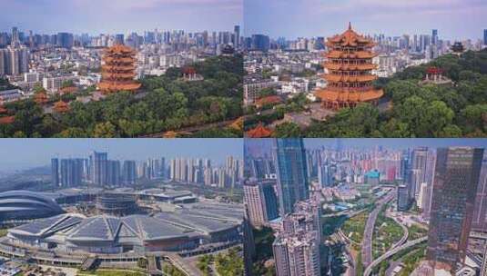 武汉城市地标航拍视频高清在线视频素材下载