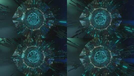 穿梭科幻空间隧道 VJ无缝循环4K高清在线视频素材下载