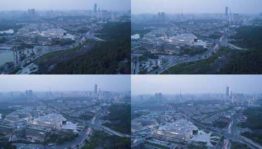 徐州市中心夜景航拍高清在线视频素材下载