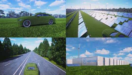 新能源汽车  绿色发展  电动汽车高清在线视频素材下载
