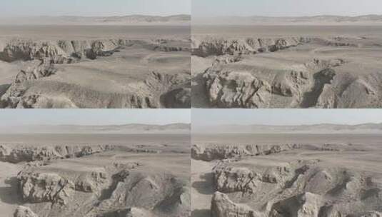 4k航拍党河西千佛洞戈壁沙漠高清在线视频素材下载