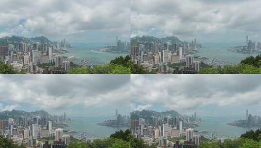 香港风景蓝天白云延时高清在线视频素材下载