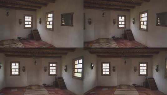 木制天花板的老村清真寺高清在线视频素材下载