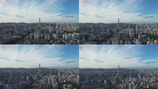 深圳福田中心区平安金融中心航拍高清在线视频素材下载