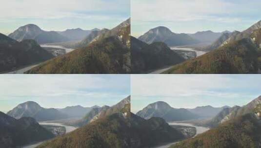 雄伟的欧洲阿尔卑斯山的鸟瞰图高清在线视频素材下载