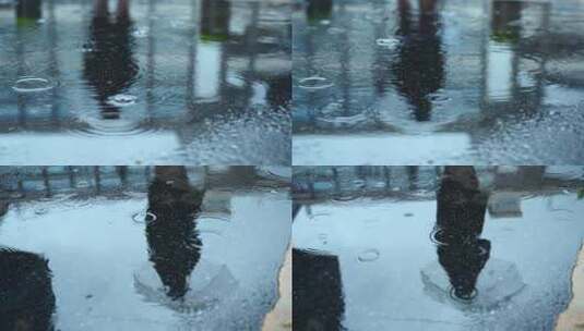 唯美雨天倒影写意镜头高清在线视频素材下载