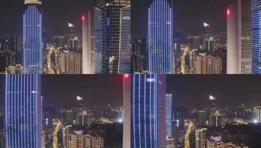 航拍武汉城市建筑夜景高清在线视频素材下载