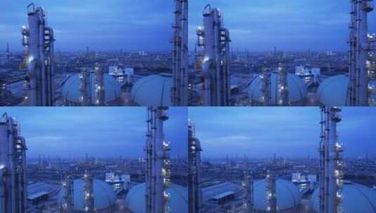 石油炼化厂航拍高清在线视频素材下载