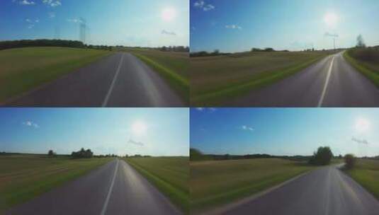 在乡村公路上开车延时拍摄高清在线视频素材下载
