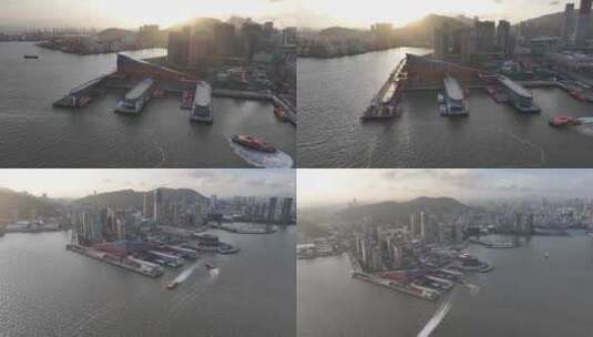 深圳招商蛇口邮轮母港航拍高清在线视频素材下载