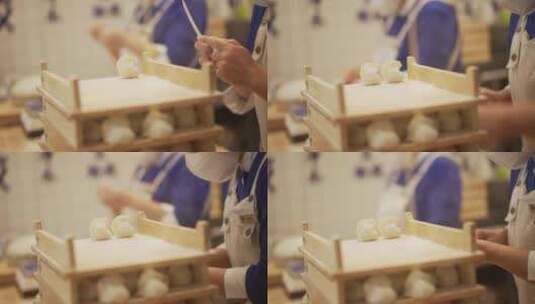 饭店制作手工水饺子高清在线视频素材下载
