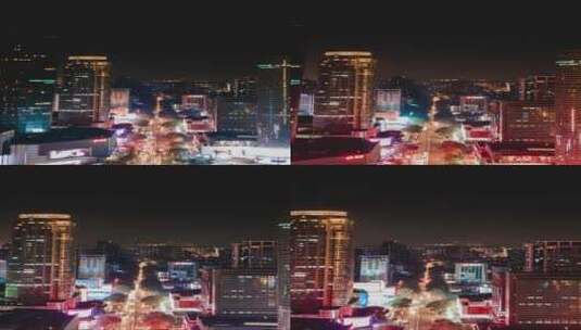江苏南京城市夜景灯光航拍移动延时高清在线视频素材下载