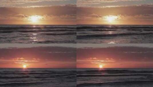 夏日夕阳 海边日落高清在线视频素材下载