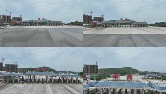 福建省福州市平潭高速公路收费站航拍高清在线视频素材下载