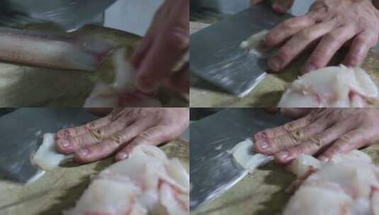 切鱼 做饭 烹饪高清在线视频素材下载